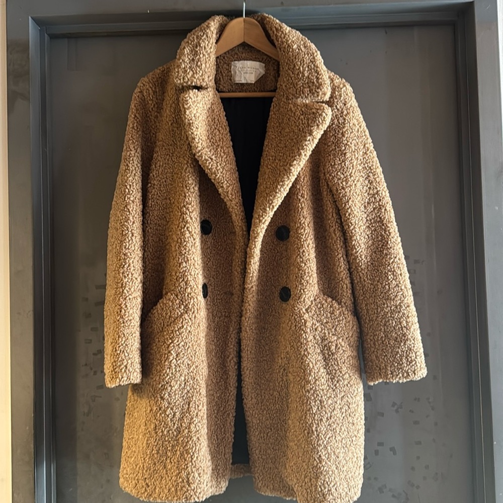 Zara camel teddy coat